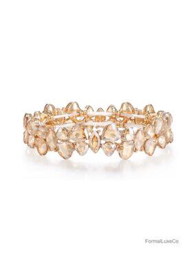 Marquise Rhinestone Stretch Bracelet Bridal Wedding Jewelry